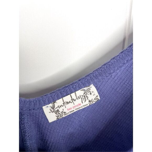 Free People Dani Periwinkle Blue Ribbed Tank Top S - Picture 6 of 12